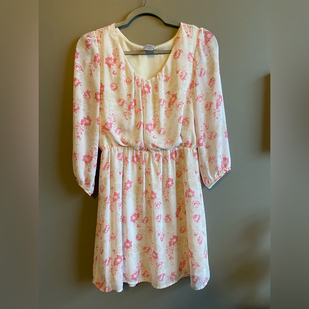 White & Pink Floral Dress